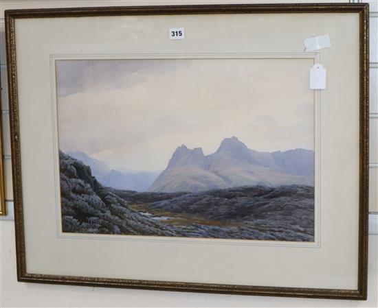 William Heaton Cooper, watercolour, Mountain landscape, signed, 37 x 55cm